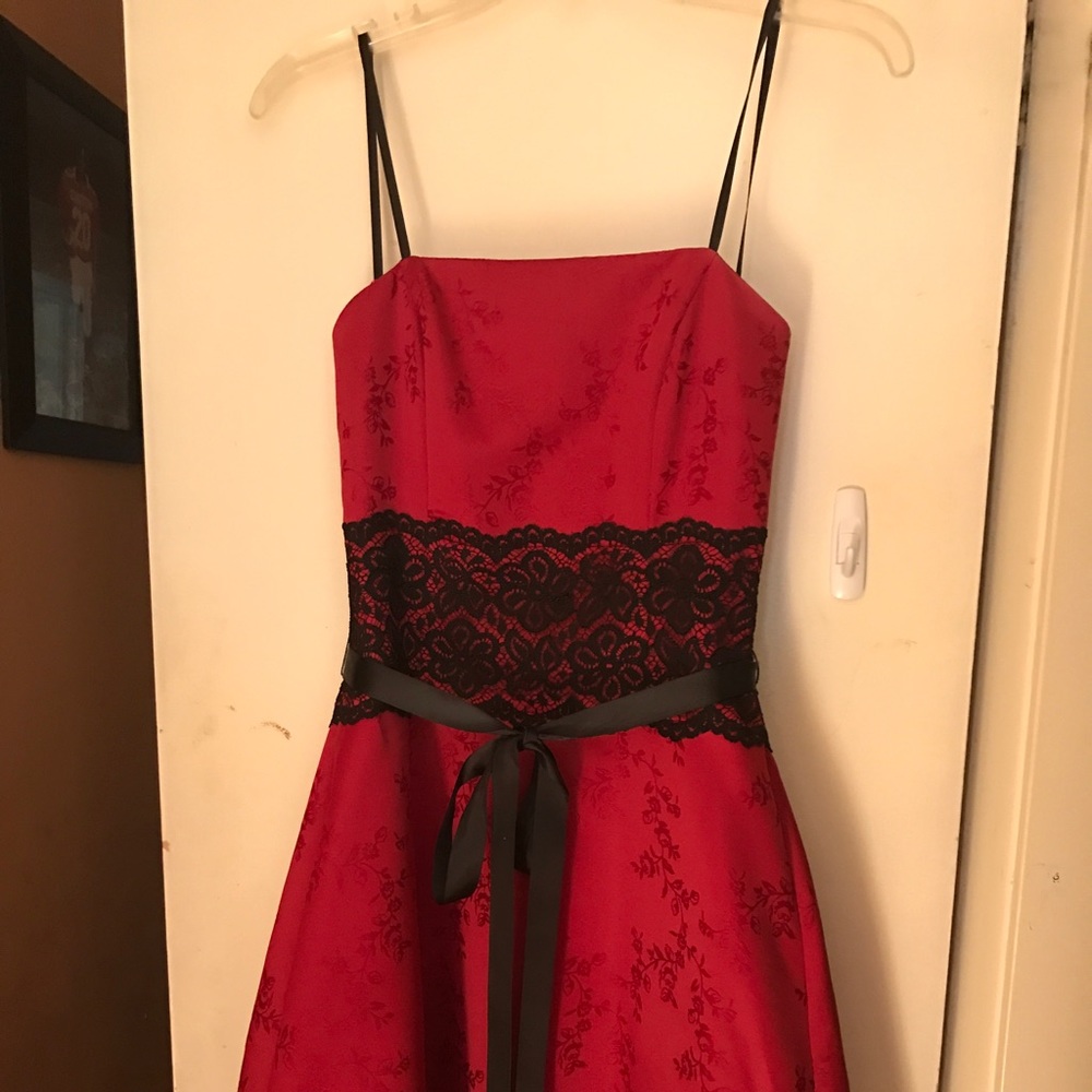 Red and black dress